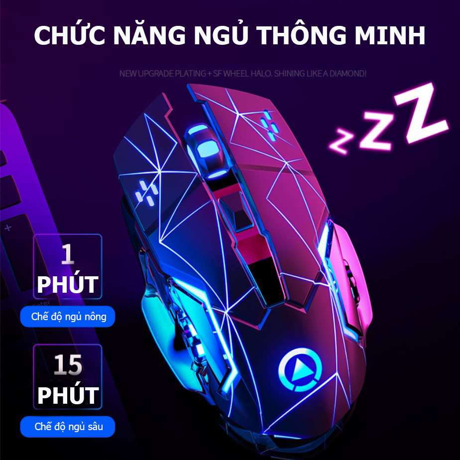 Chuột máy tính không dây A4 sạc được pin, phù hợp cho chơi game và văn phòng, thiết kế đẹp mắt, đèn Led nổi bật- Hàng nhập khẩu