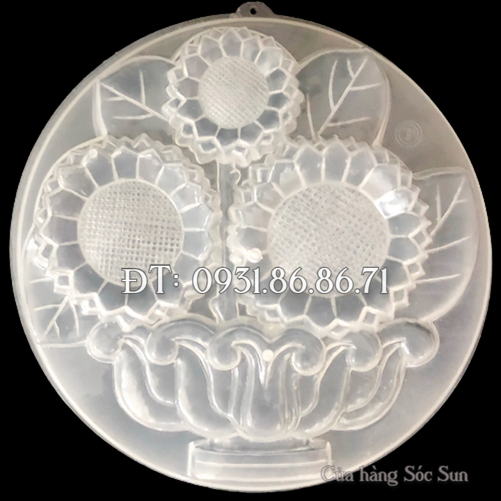Khuôn rau câu sinh nhật, cưới hỏi bình hoa hướng dương loại 20 cm – Mã số 1822