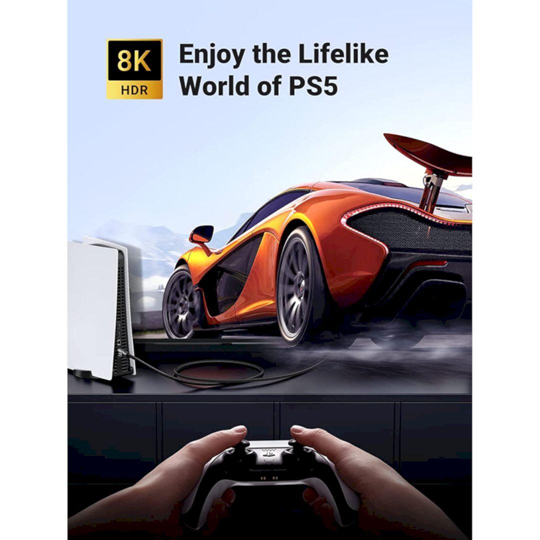 Ugreen UG40178HD150TK 1m 2.1 HDMI 8K 60hz 48Gpbs Male to Male Braided Cable 4k 120hz - HÀNG CHÍNH HÃNG