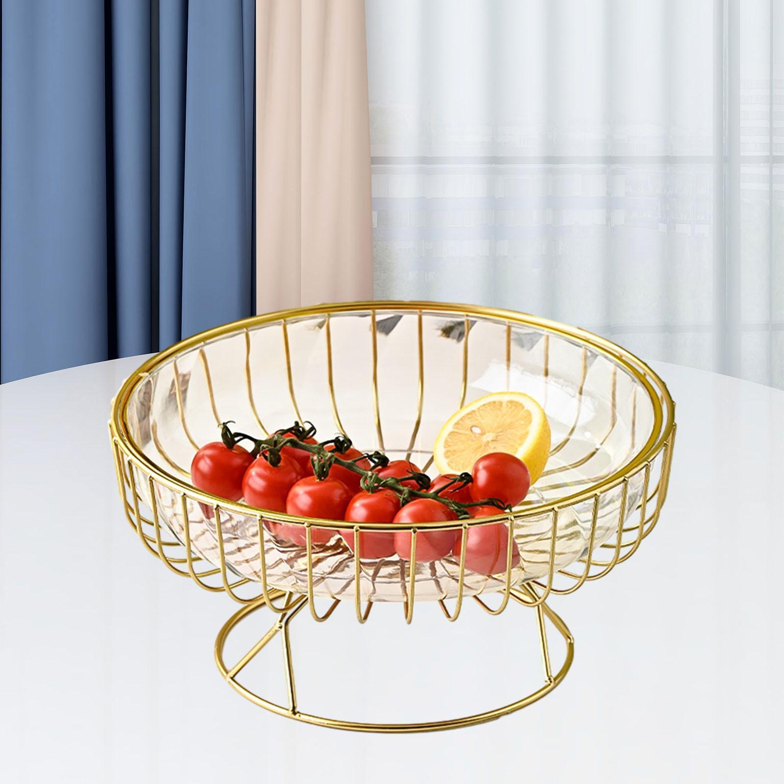 Metal Wire Fruit Storage Basket Snack Vegetables Serving Bowl Basket Holder Fruit Bowl for Table Centerpiece Kitchen Tabletop