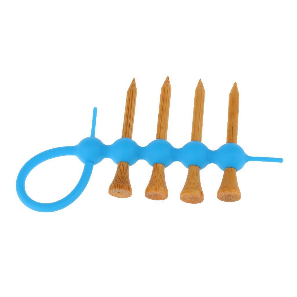 2Pcs Mini Golf Tee Holder Tool Carrier Clip And 8 Pieces Wood Golf Tees Set