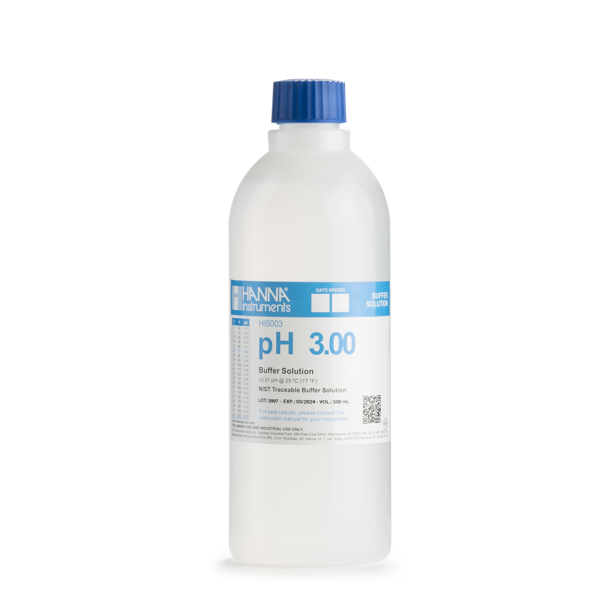 Dung Dịch Hiệu Chuẩn pH 3.00, 500 mL HI5003