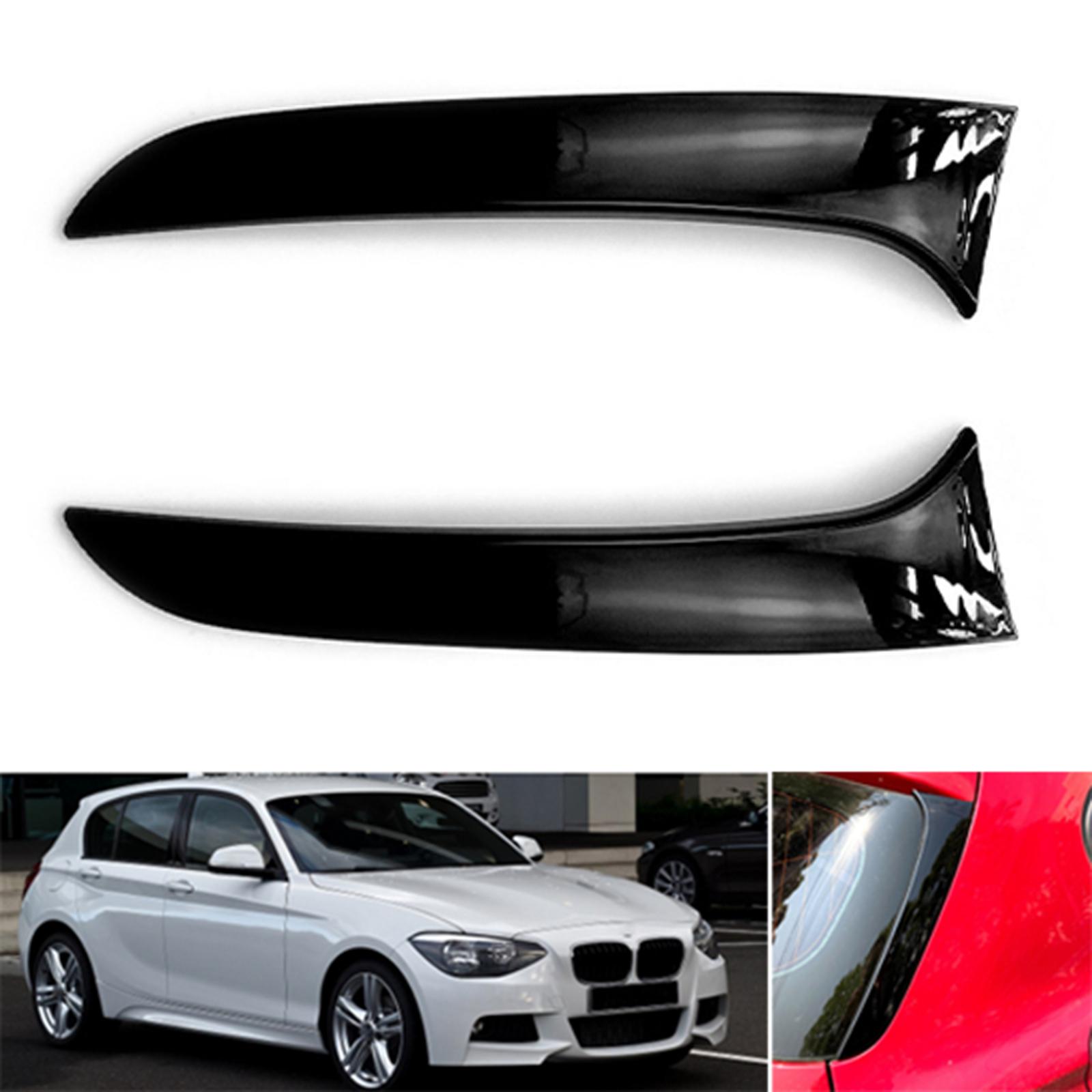 Black One Pair Rear Window Spoiler Side Strip Cover Trim For BMW 1 Series