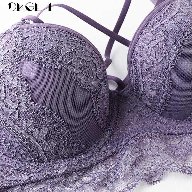 Cổ Điển Băng Đen Push Up Yếm A B C Cup Dày Quần Lót Cotton Sexy Áo Lót Ren Thêu Tập Hợp Phụ Nữ quần Lót Ren