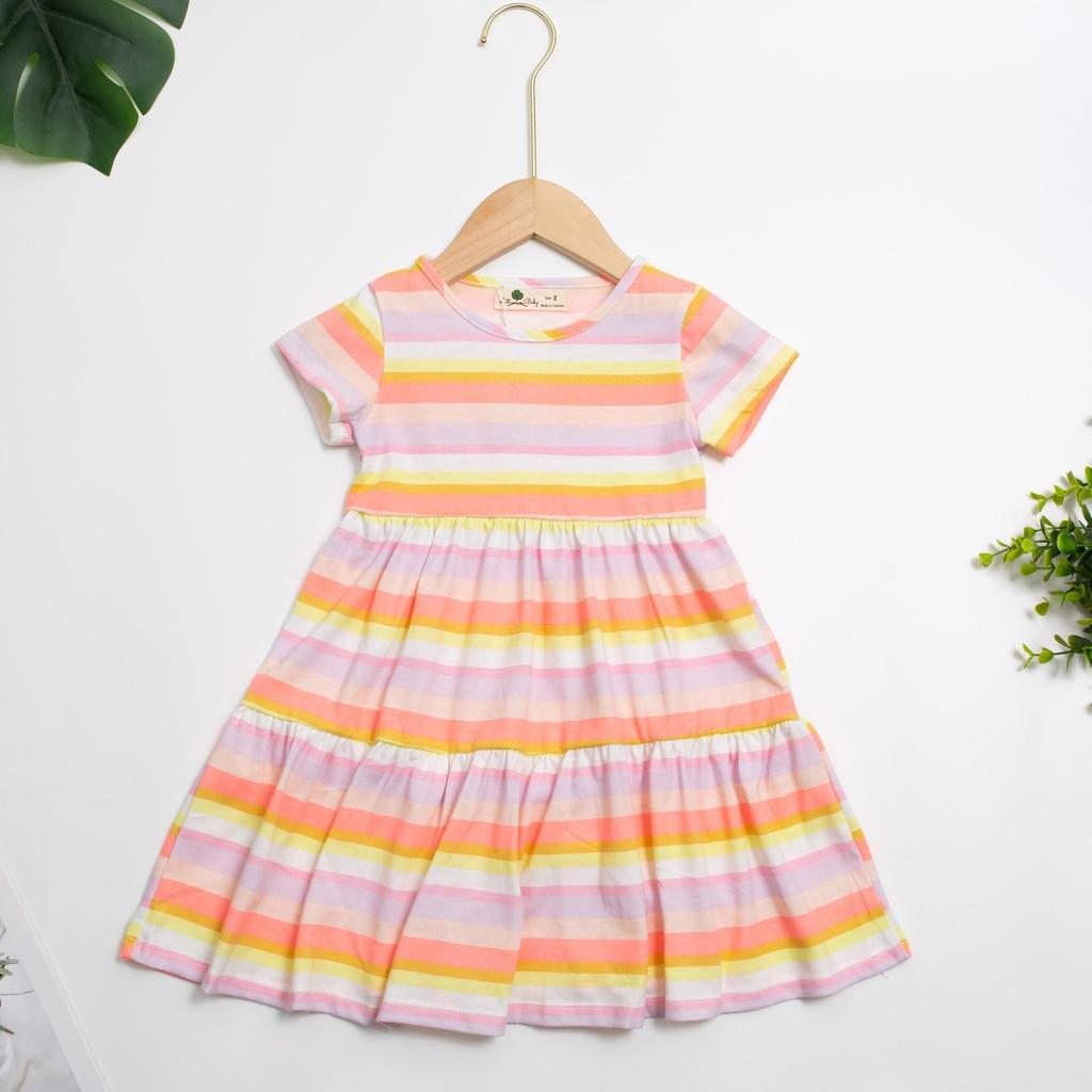 : Váy Cotton Họa Tiết Vải Co Giãn 4 chiều VCT2306 Thương Hiệu Litibaby Size 2-10, Dành cho 11-30kg