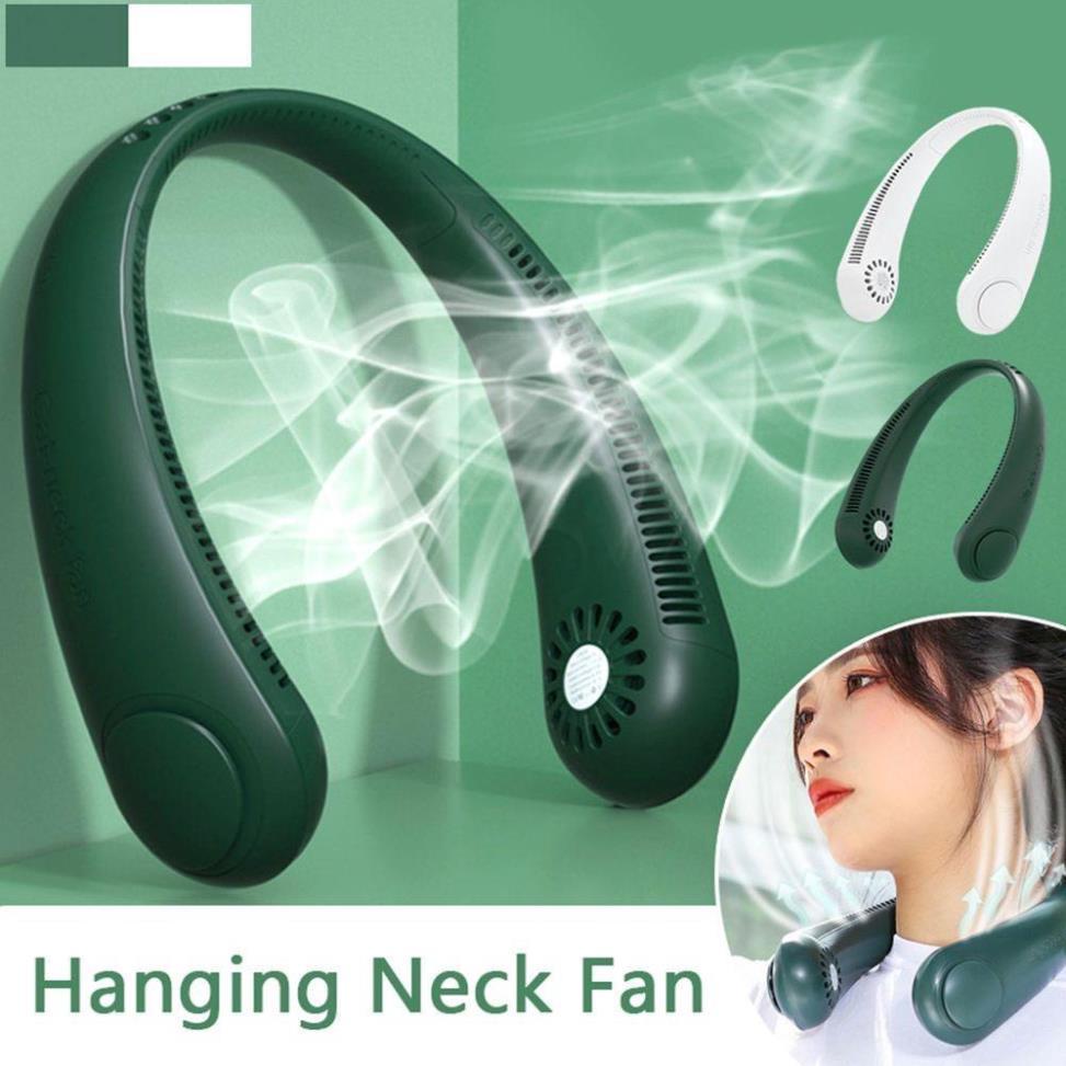 Quạt đeo cổ USB mini tích điện không cánh gió cực mạnh