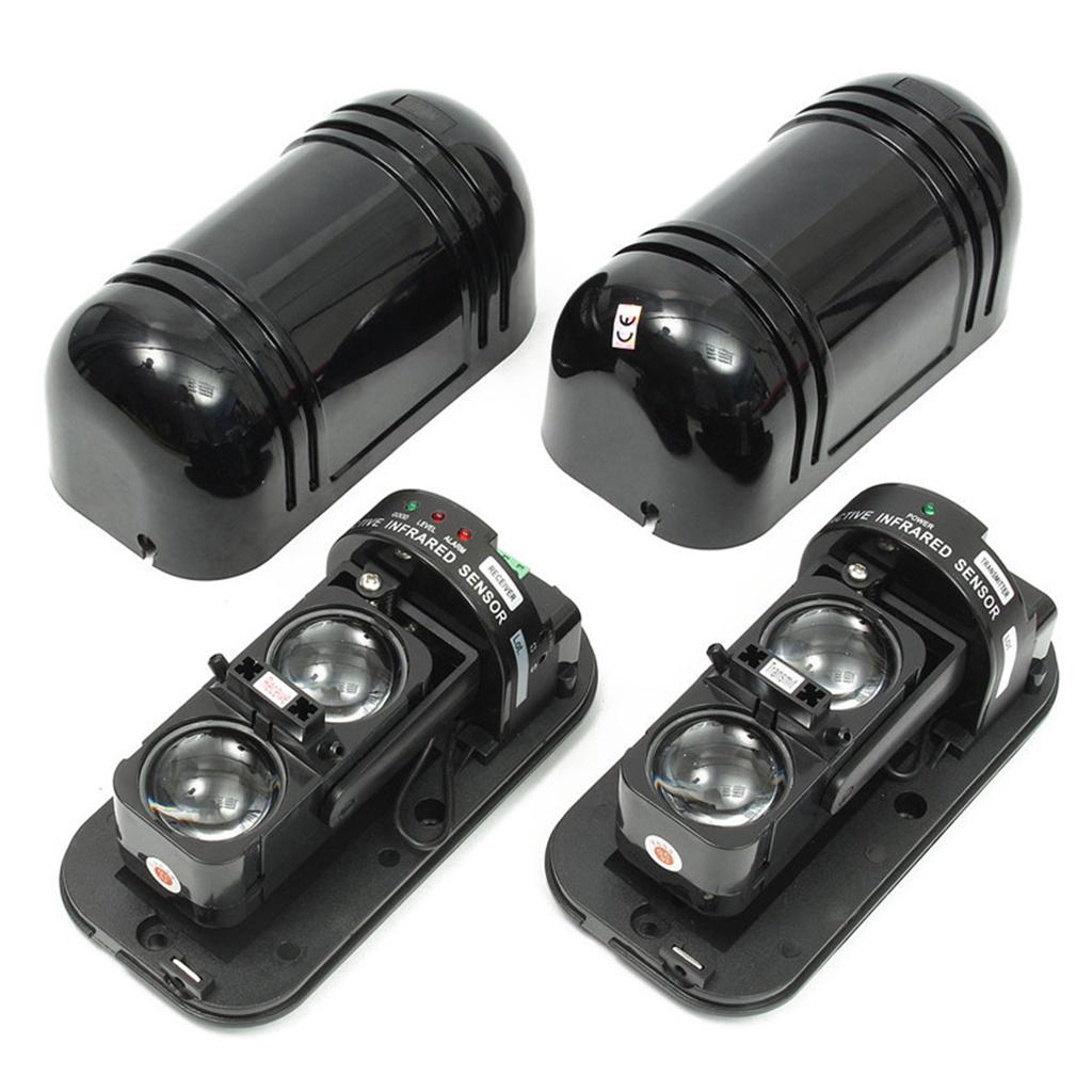 IR Alarm Beam Sensor Infrared Detector Sensor Waterproof Burglar Alarm Black