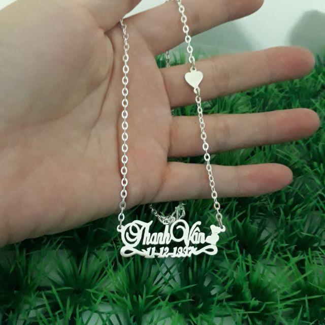 Dây chuyền bạc khắc tên mẫu mới siêu đẹp