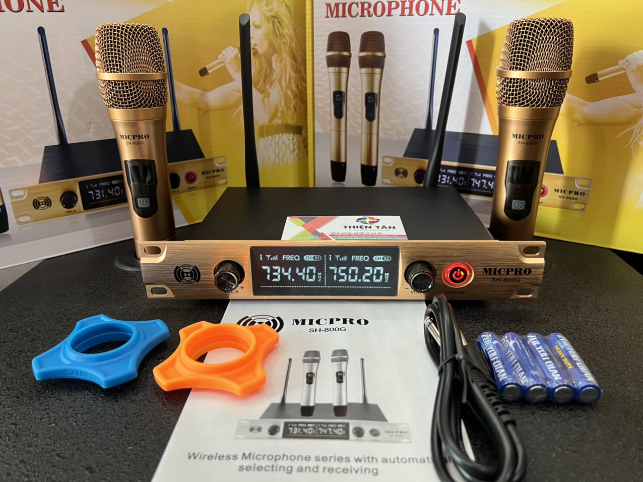 Micro Không Dây SH800G - Karaoke Gia Đình - Sóng UHF - Âm thanh chuẩn - Hàng Chính Hãng