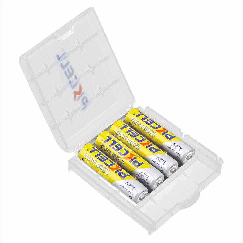 5 Chiếc PKCELL Hộp Pin Ốp Lưng Giá Đỡ Hộp Bảo Quản 4 Khe Cắm Cho Cả Pin AA AAA Nhựa Trắng
