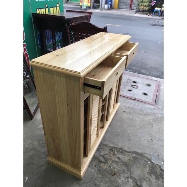 Tủ Đựng Giày Dép Thông Minh Cửa Lùa 4 Cánh Gỗ Thông 100%