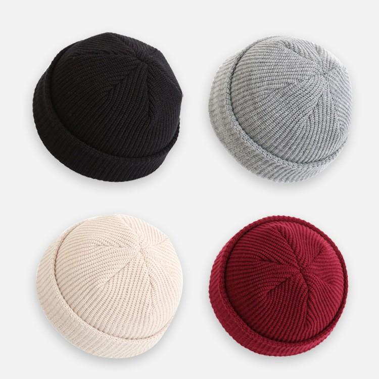 Mũ nón beanie nam nữ ngắn trơn nhiều màu chất len dày dặn; M04 - BONMIE