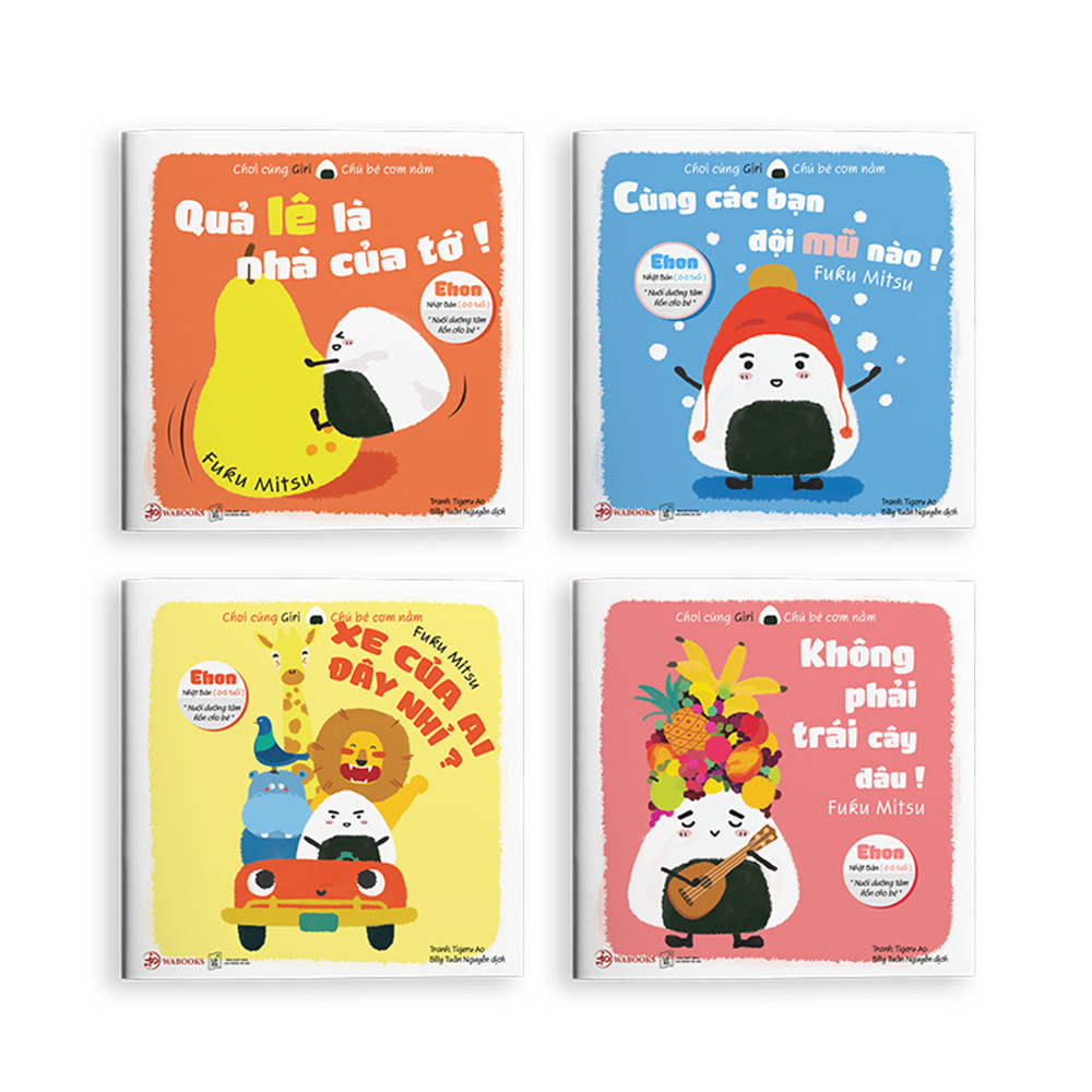 Combo 4 cuốn truyện tranh Ehon Nhật Bản - Chơi Cùng Giri -Chú Bé Cơm Nắm Phần 1 - Dành cho trẻ từ 0 - 6 tuổi