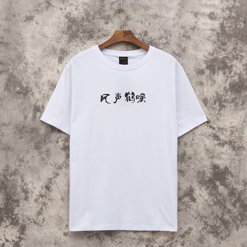 Áo thun ngắn tay in hình Chim Hạc hoa Đào Unisex Nam nữ