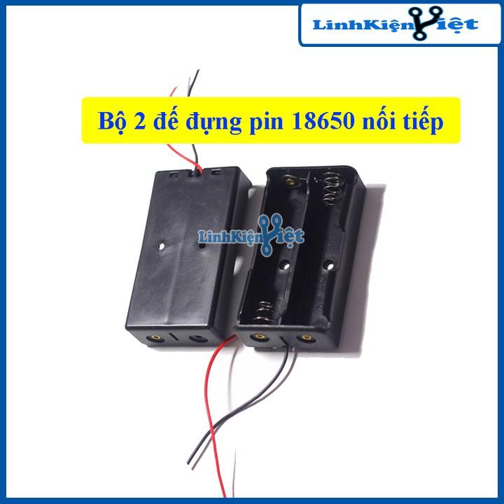 Bộ 2 Hộp Đế Đựng Pin 3,7V 18650 Nối Tiếp 2 Pin