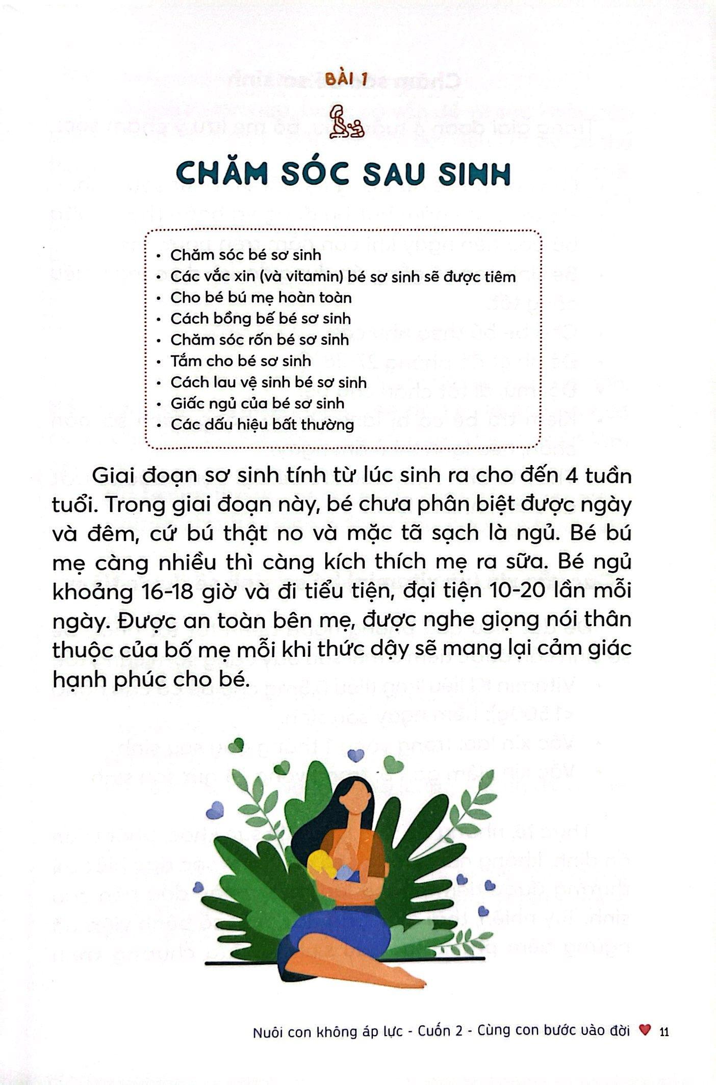 Nuôi Con Không Áp Lực - Cuốn 2 - Cùng Con Bước Vào Đời (Bé 0-1 Tuổi)