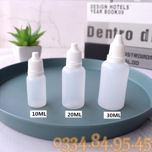 Lọ nhựa nhỏ mắt 5ml / 10ml / 20ml / 30ml loại lọ DÀY- Chai chiết mỹ phẩm, chiết mực, Granty chiết dược phẩm du lịch