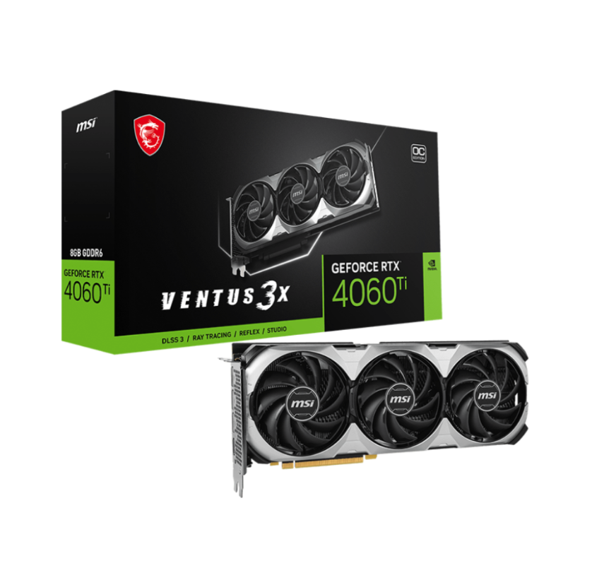 Card Màn Hình MSI GeForce RTX 4060 Ti VENTUS 3X 8G OC - Hàng Chính Hãng