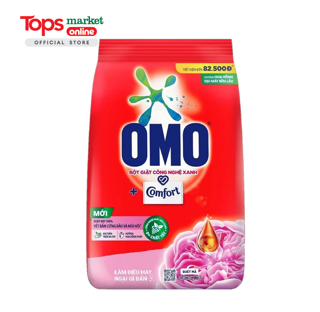 Bột Giặt OMO Comfort Hương Hoa Hồng Pháp Túi 3.9KG