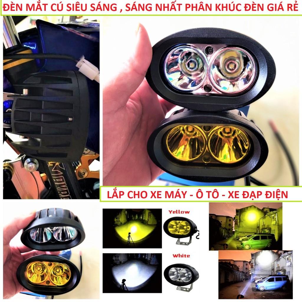 Đèn trợ sáng xe máy ô tô xe điện L2 kiểu mắt cú siêu sáng độc đáo 12-60v lắp các loại xe