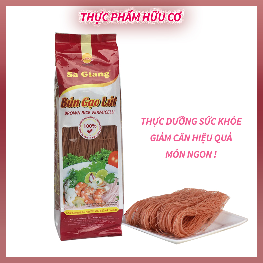 Bún gạo lứt / Sa giang 200G / Giảm cân hiệu quả / Hữu cơ huyết rồng