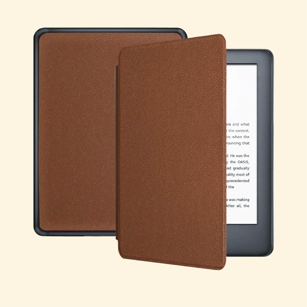 Combo Máy Đọc Sách Kindle 2022 11Th Tặng Kèm Bao Da Cover - Hàng Nhập Khẩu - Cover Màu Coffee - 16Gb