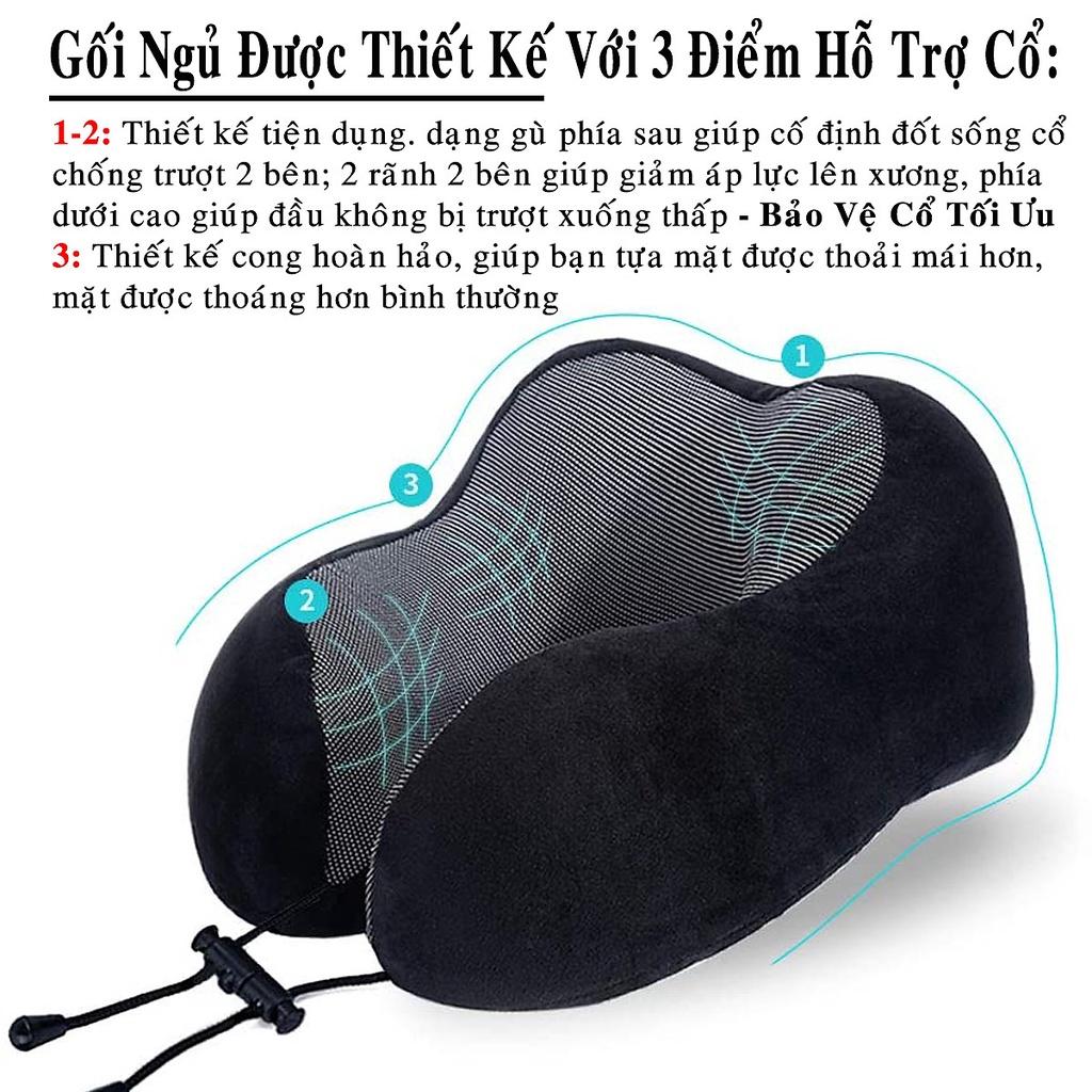 Gối Ngủ Văn Phòng Du Lịch Chữ U Tặng Kèm Bịt Mắt, Bịt Tai Chống Mỏi Chất Liệu Memory Foam - Hãng dododios