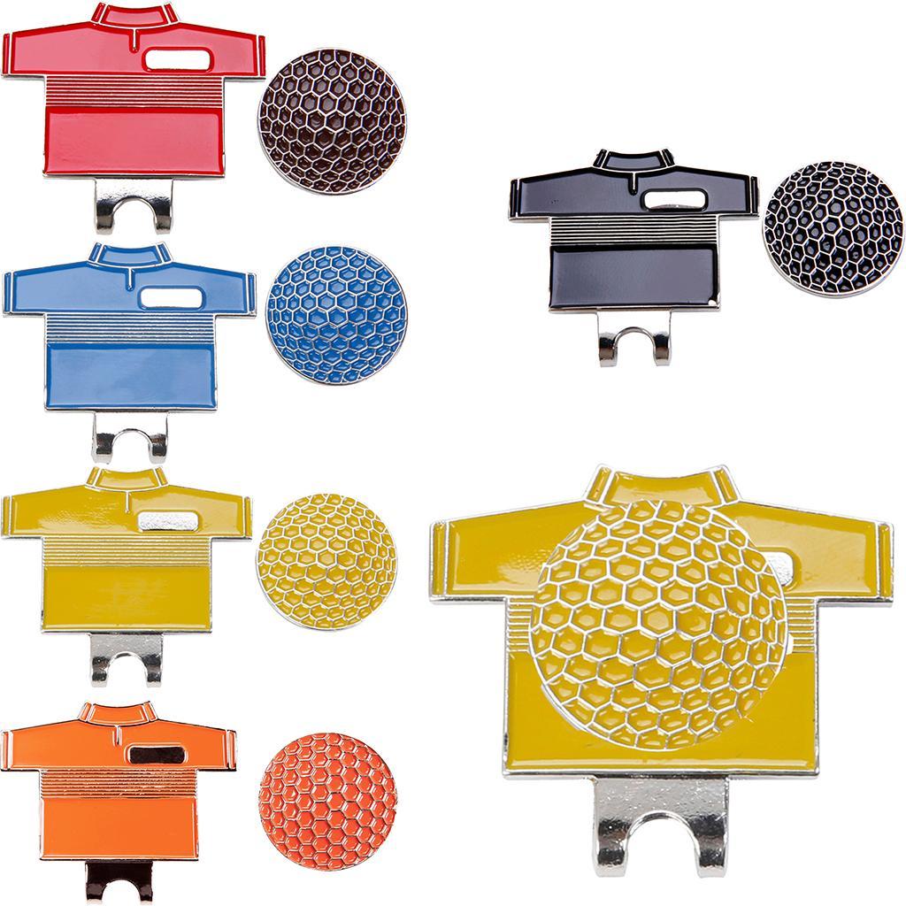 Golf Hat Clips with Magnetic Golf Ball Marker Golf Cap Clip With Golf Shirt Pattern Design Belt Tie Decoration