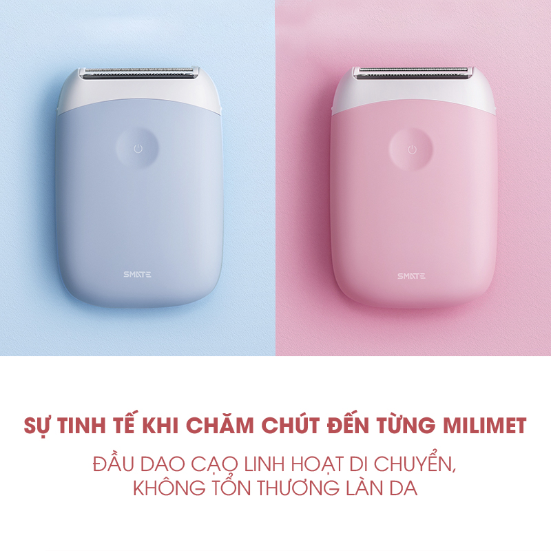 Máy Cạo Lông Cầm Tay Cho Nữ Smate ST-L363 - Sạc Nhanh Type-C Kháng Nước IPX7 Cạo Sạch Êm Ái Không Đau Rát Cho Da