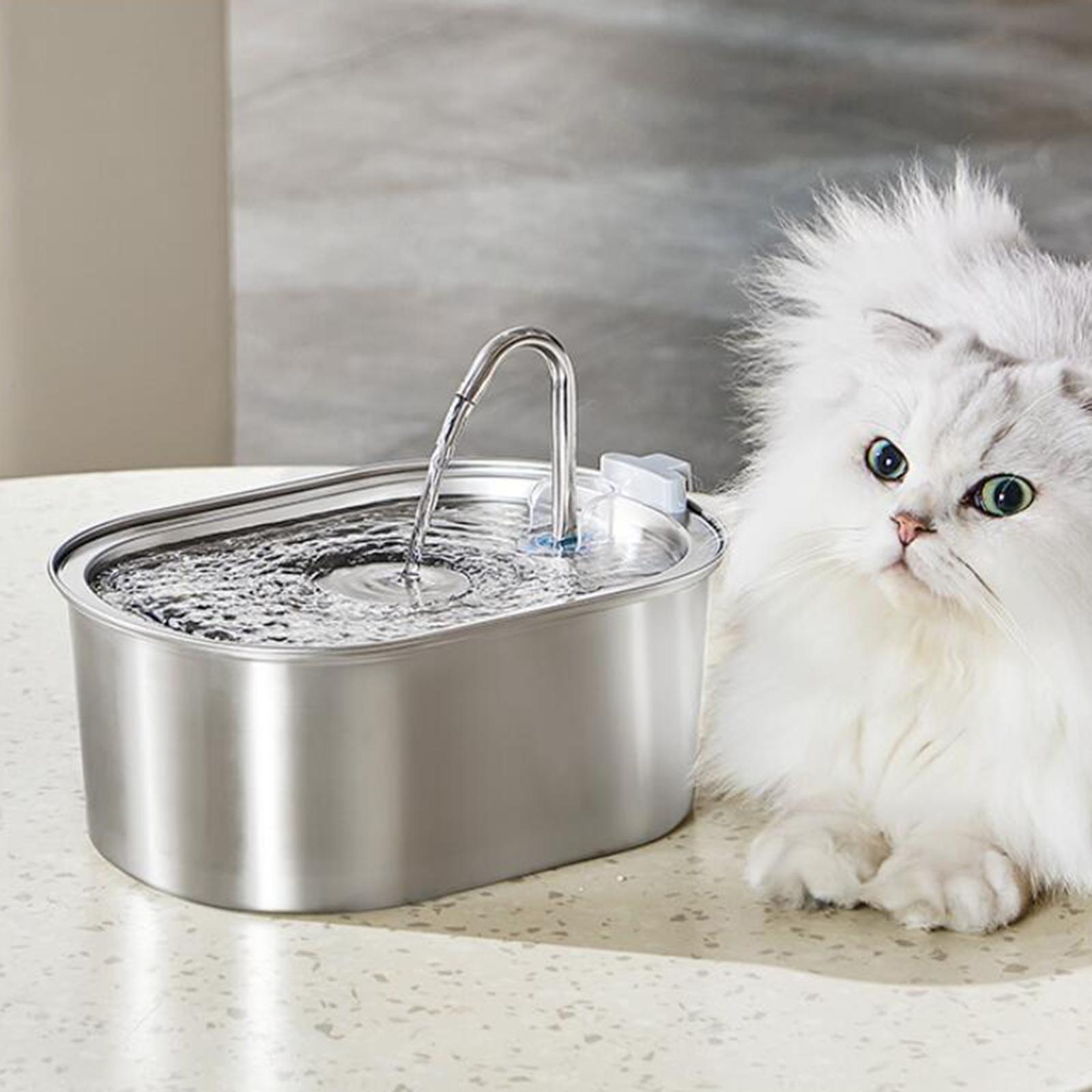 Stainless Steel Cats Pet Water Fountain, Pet Water Dispenser, 3.2L Automatic Metal Dog Drinking Bowl, Pet Water Dispenser Accessories for Cats
