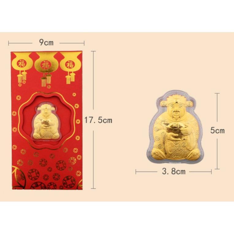 Lì xì độc ý nghĩa - phong bao lì xì vàng thần tài 24k