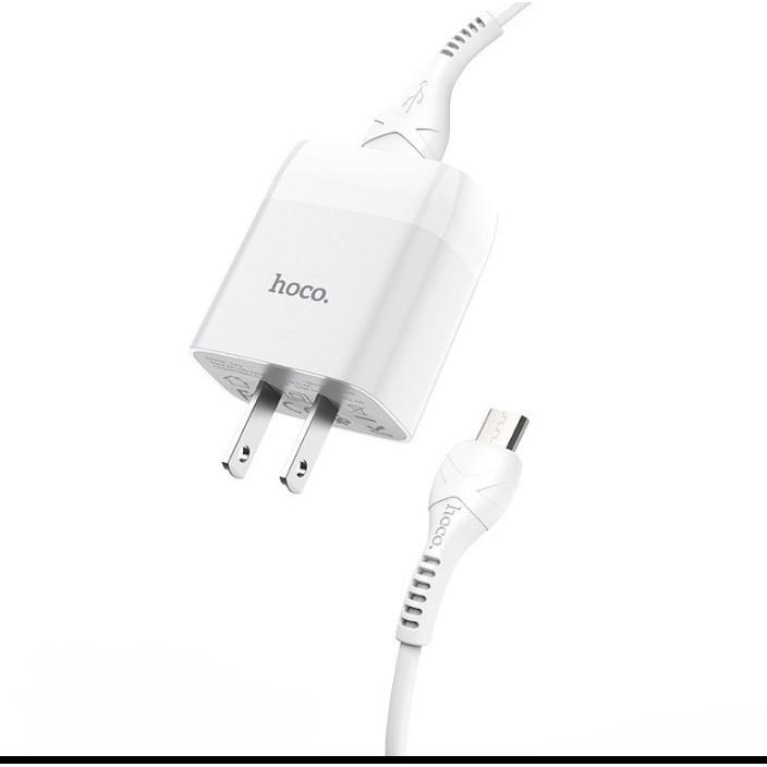 bộ cốc sạc 2 cổng kết nối và dây sạc nhanh hoco c73 micro usb cho samsung và các mày chạy android - hàng chính hãng