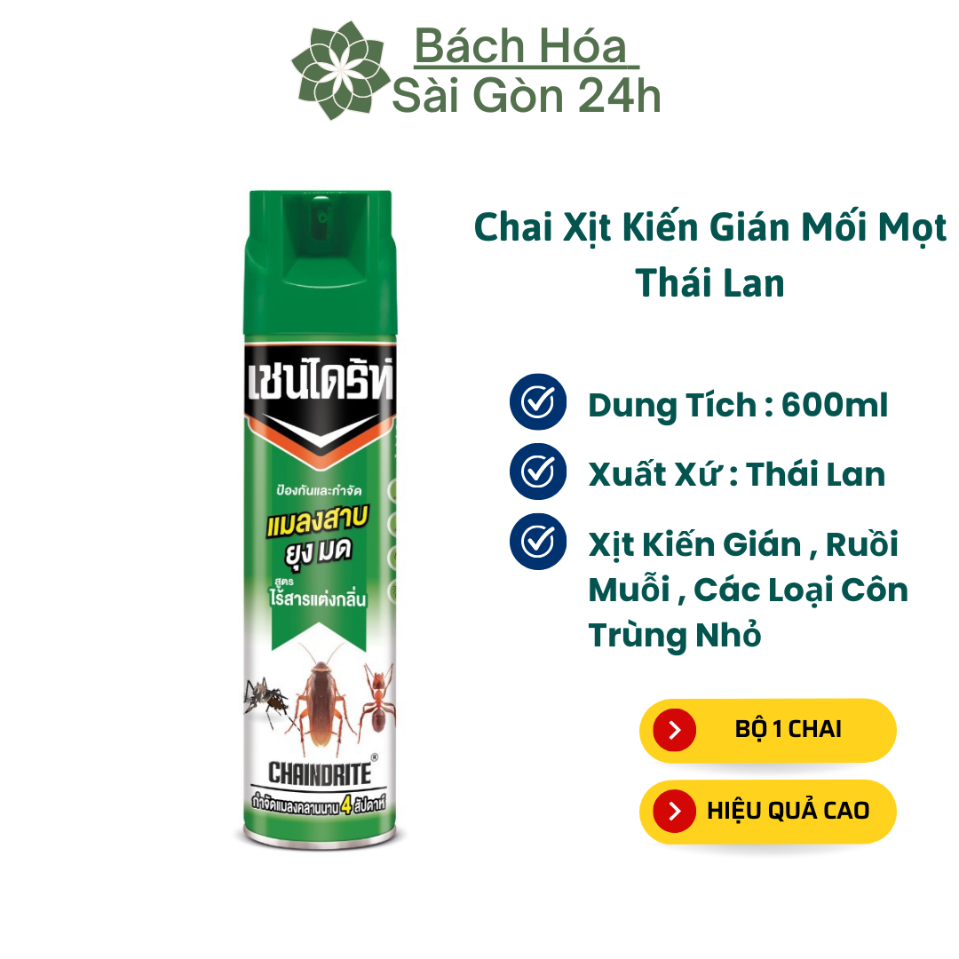 Bình Xịt Gián Và Côn Trùng Chaindrite Thái Lan 600ml