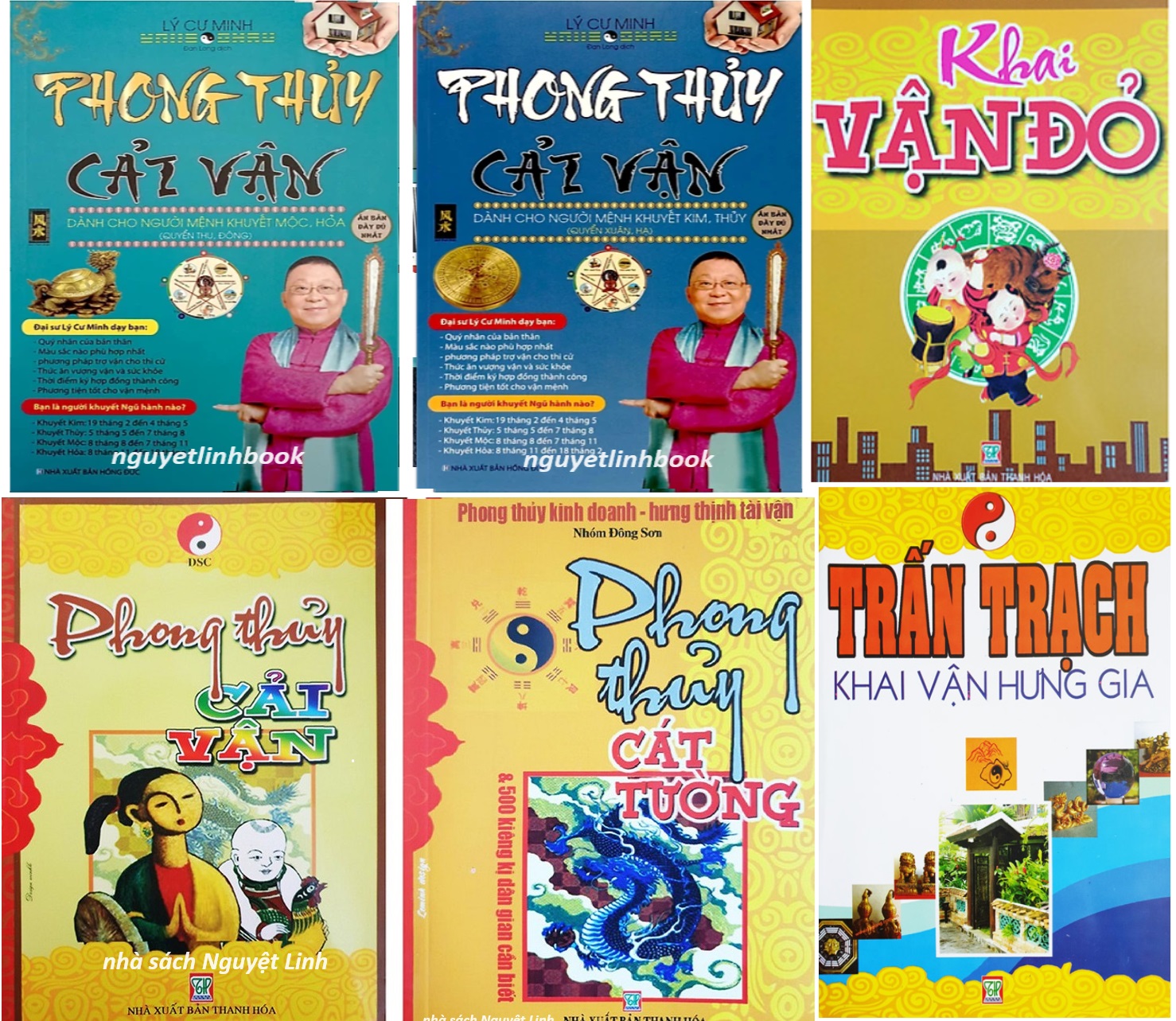 Combo 6 Cuốn phong Thủy: Phong Thủy Cải Vận Dành Cho Người Khuyết Mộc - Hỏa & Kim - Thủy + Khai vận đỏ + Phong thủy Cải Vận + Phong thủy Cát Tường + Trấn trạch Khai Vận
