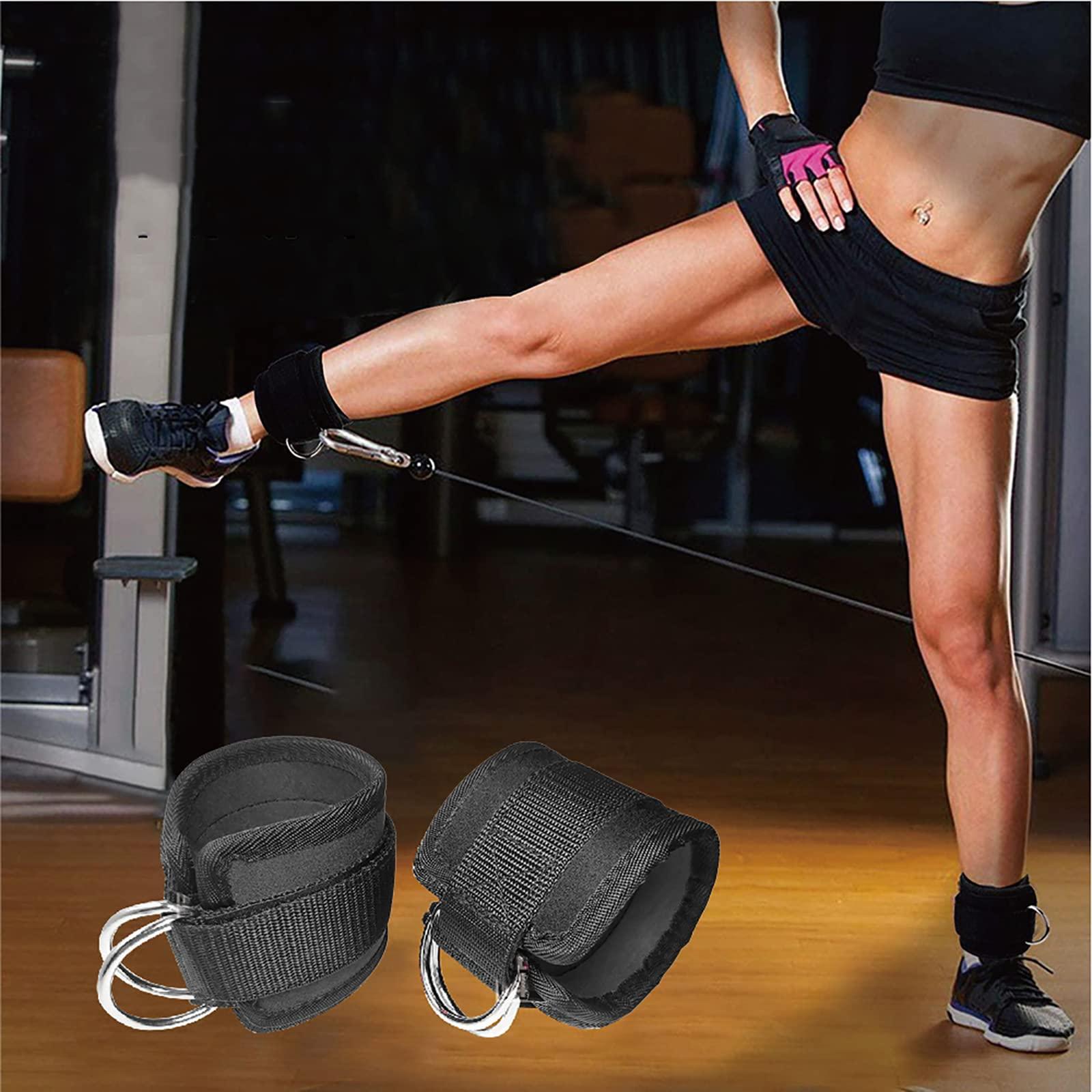 Vòng chân huấn luyện chân của 2pc Vòng đai đi bộ Double D-Ring Foot Buffs unisex Foot Feo mắt cá chân với paddes velcro và neoprene mạnh mẽ để huấn luyện chân trên cáp trên cáp