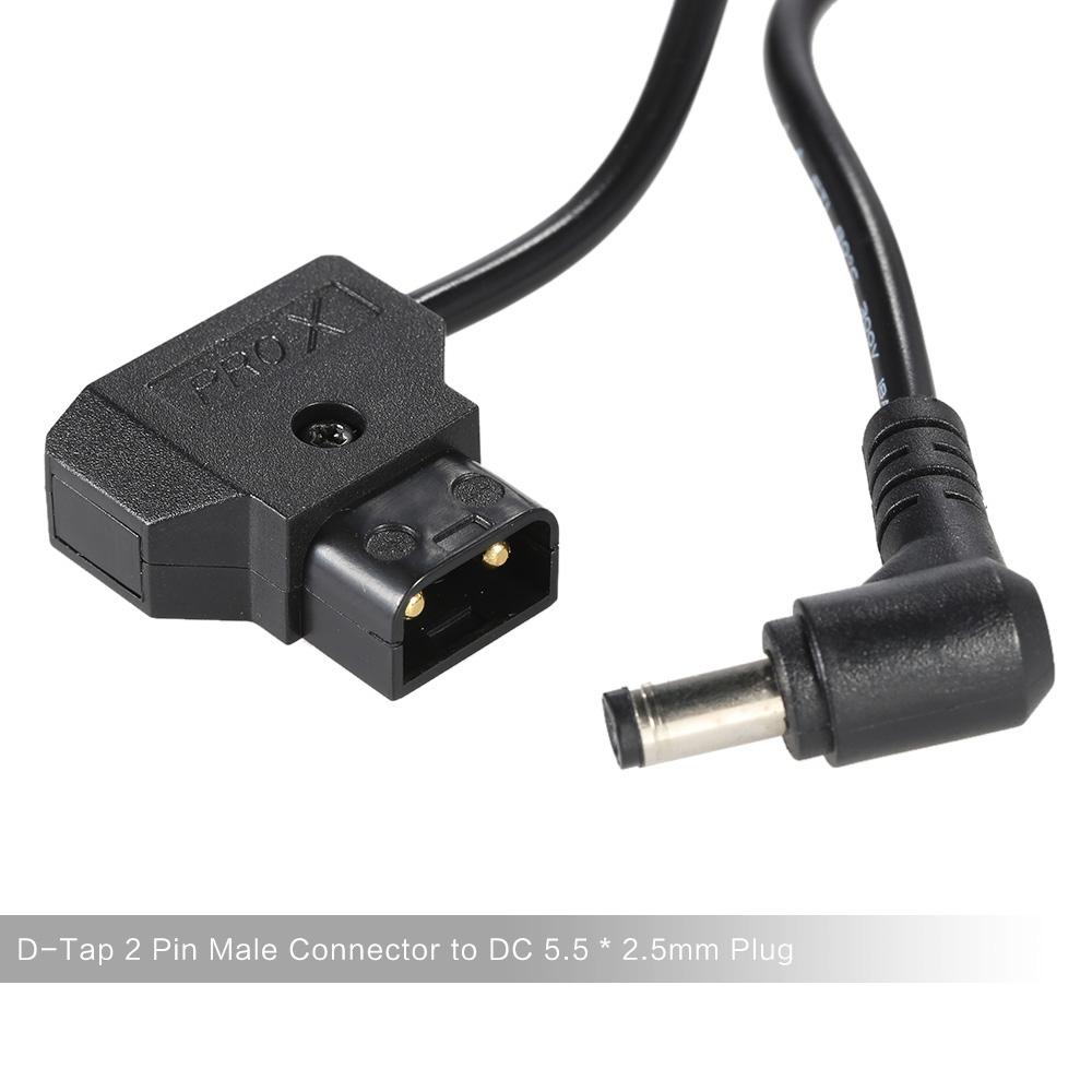 Đầu nối D-Tap 2 Pin Nam với Cáp cắm nguồn DC 5.5 * 2.5mm dành cho BMCC BMPC DSLR Rig Bộ nguồn Chiều dài 113cm