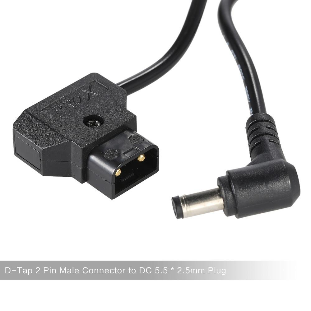 D-Tap 2 Pin Male Connector to DC 5.5 * 2.5mm Plug Power Cord Cable for BMCC BMPC DSLR Rig Power Supply 113cm in Length