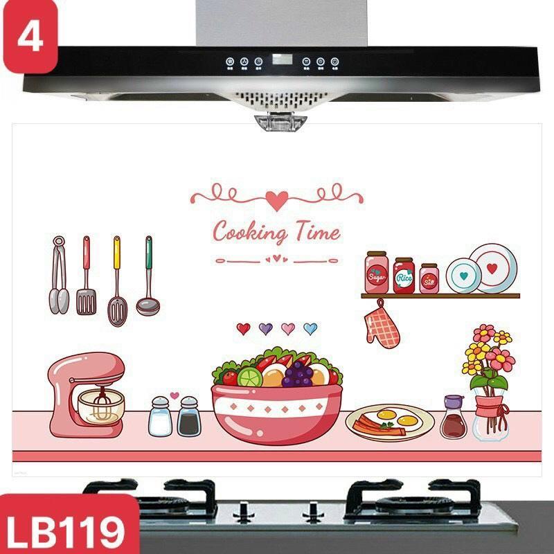 Giấy Dán Tường Bếp Cách Nhiệt Chống Dầu Mỡ, Chịu Nhiệt - Decal Dán Bếp 3D Nhiều Họa Tiết