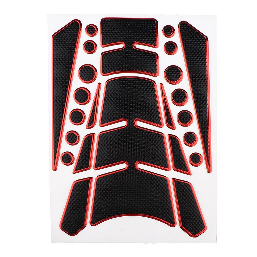 3D Carbon Fiber Look Motorcycle Sport Tank Gas Protector Pad Sticker Universal Fit