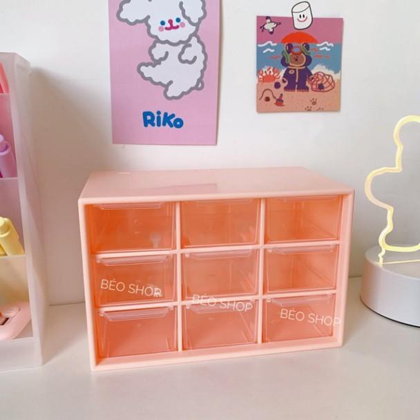 Hộp nhựa đa năng 9 ngăn đựng đồ siêu xinh , kệ đựng đồ mini . .