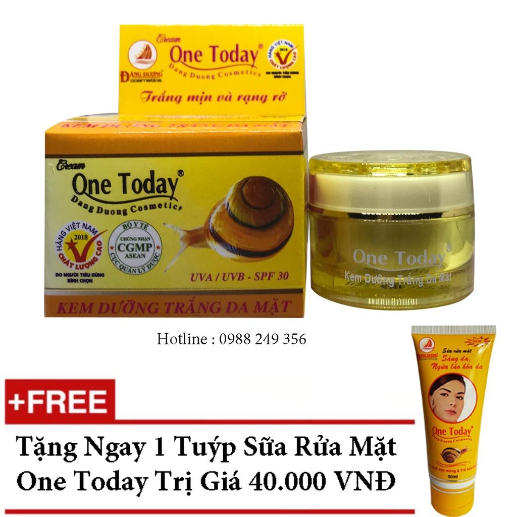 KEM DƯỠNG TRẮNG DA MẶT ONE TODAY 9G + TẶNG SỮA RỬA MẶT ONE TODAY