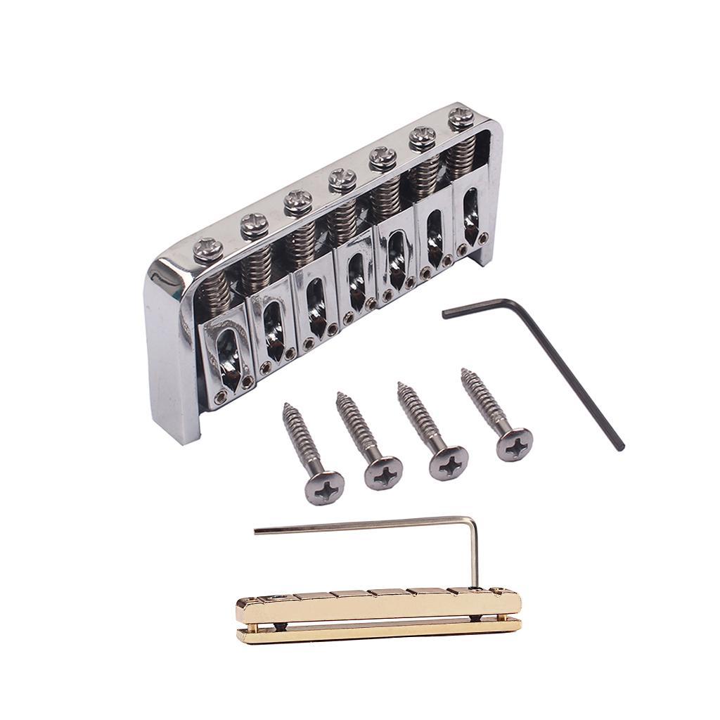 Exquisite Guitar Fixed Bridge With Brass Nut Set For 7 String Guitar Accessories DIY