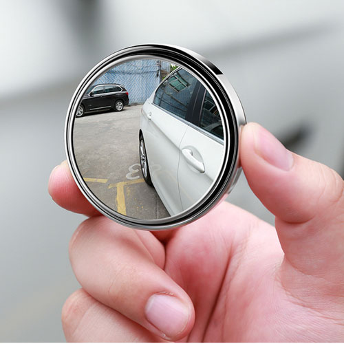 Gương Tròn Nhỏ 55mm Kính HD Dùng Cho Xe Ô Tô Có Thể Điều Chỉnh 360 Độ Viền Trắng Bạc