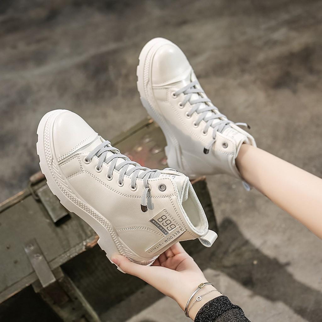 Giày Boots Nữ Bốt Cổ Cao Siêu Đẹp Phối Lót Nhung Bên Trong Êm Ai Và Ấm Áp - G28