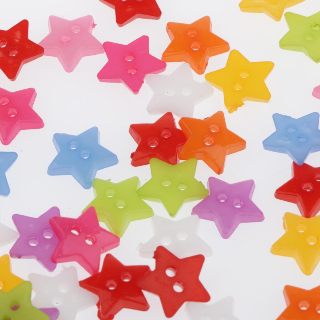 100x 15mm Colorful holes Buttons for DIY Sewing Craft