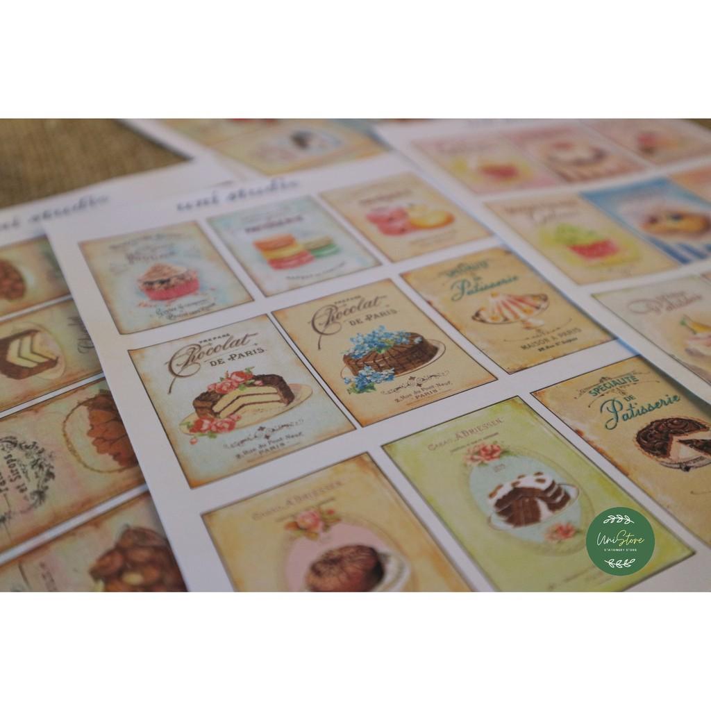Sticker vinge - sticker phong cách cổ điển retro chủ đề đồ ăn - uni007