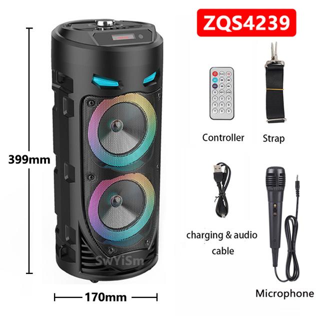 Cột âm thanh di động không dây 30W Loa siêu trầm âm thanh nổi công suất cao Loa tiệc âm trầm có micrô Loa karaoke gia đình Màu sắc: ZQS1202 10W