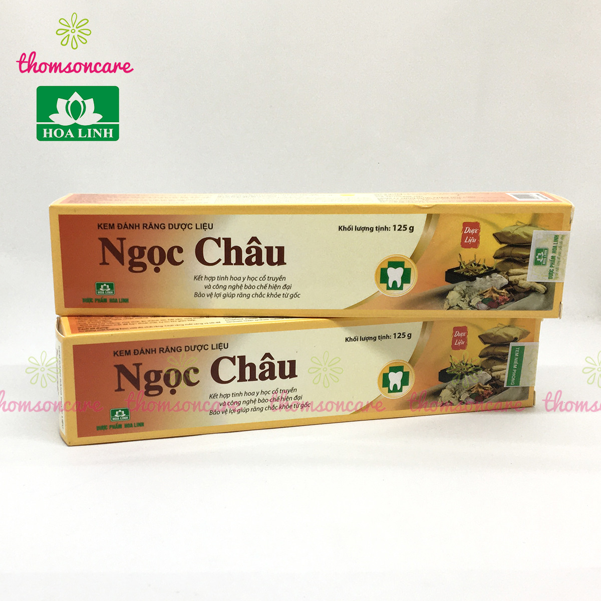 Kem đánh răng dược liệu Ngọc Châu - Tuýp 125g từ hoa hòe, muối, keo ong, vỏ cau và thảo dược