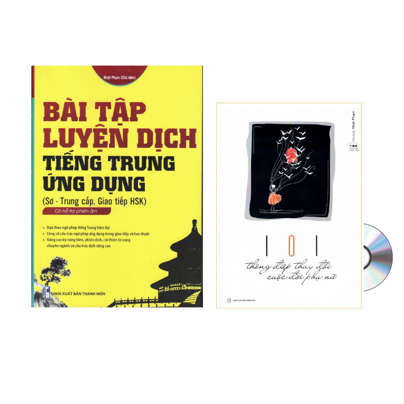 Sách -Combo: Bài tập luyện dịch tiếng Trung ứng dụng sơ trung cấp giao tiếp HSK - Phiên bản mới + 101 thông điệp thay đổi cuộc đời phụ nữ + DVD tài liệu