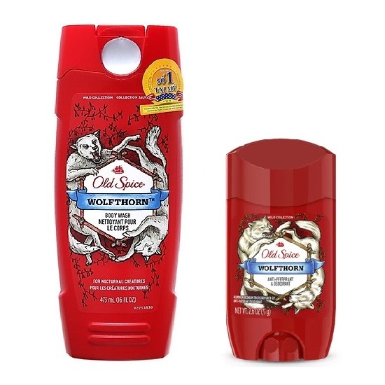 Combo sữa tắm + sáp khử mùi Old Spice Wolfthorn mẫu mới ( 473ml-73g )